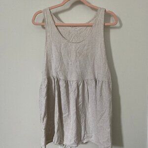 Cream Gingham Babydoll Dress